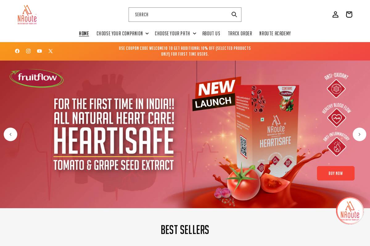 nroute.co.in homepage screenshot