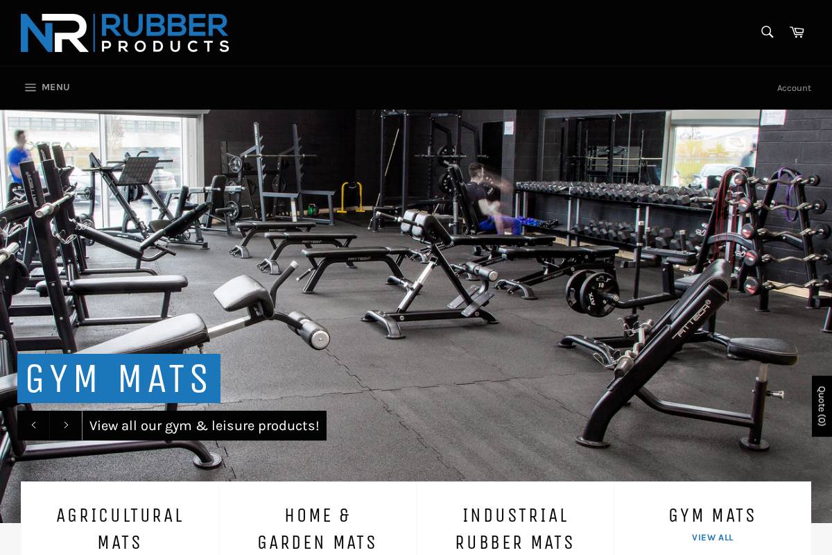 nrrubberproducts.com homepage screenshot