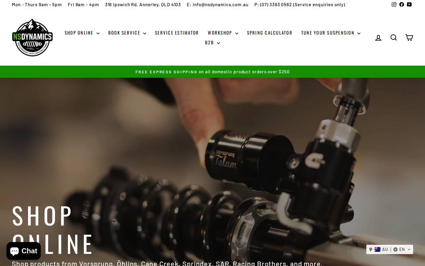 nsdynamics.com.au homepage screenshot