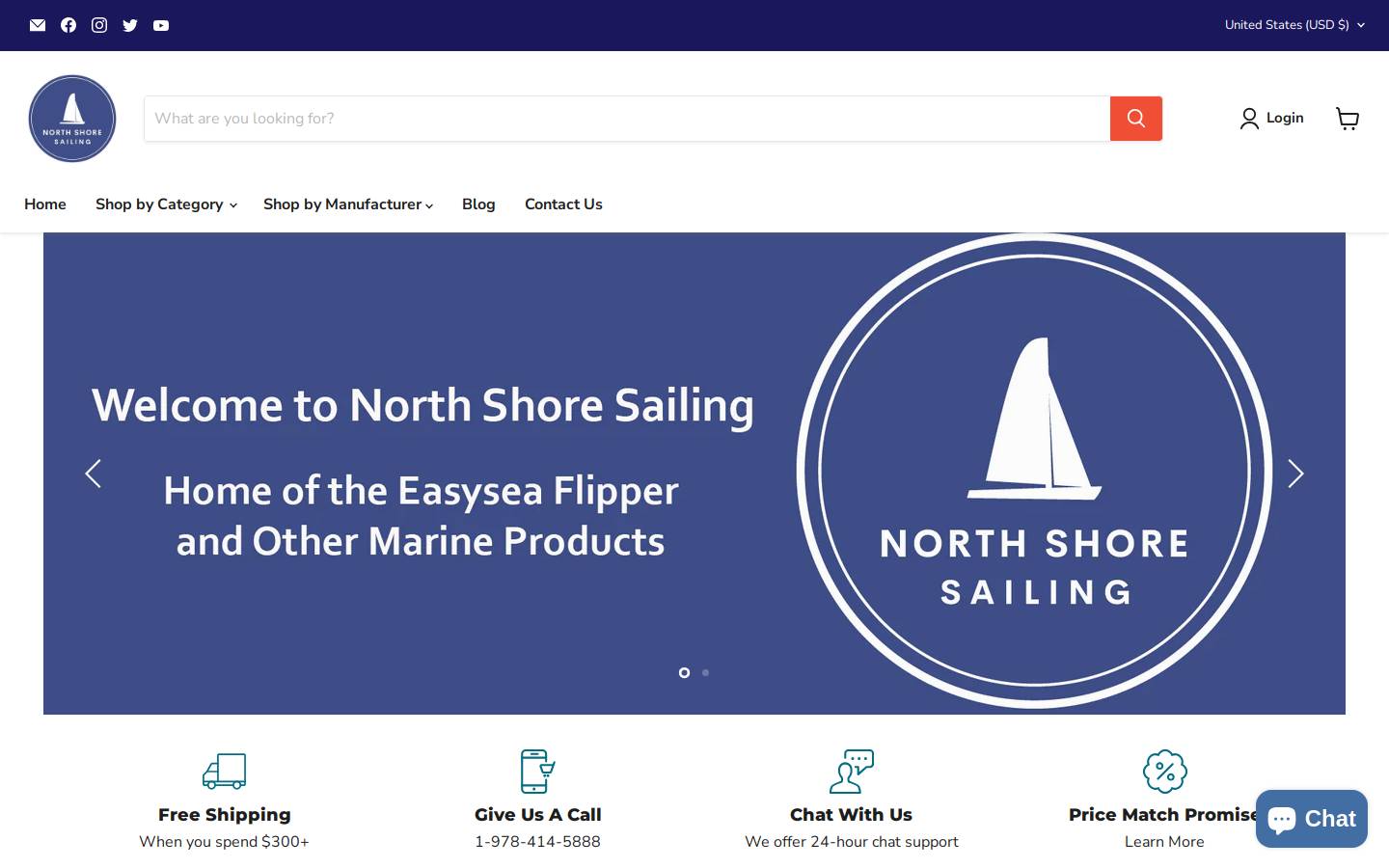 nshoresailing.com homepage screenshot