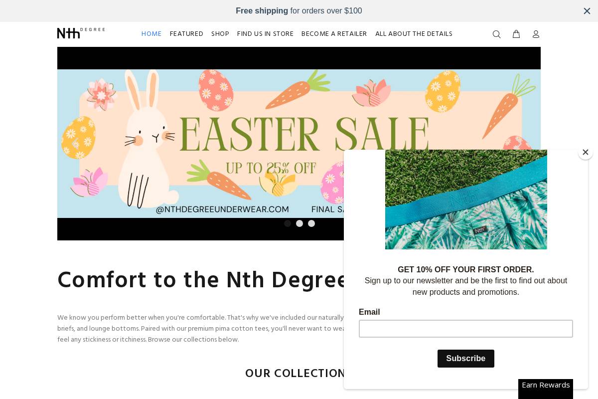 nthdegreeunderwear.com homepage screenshot