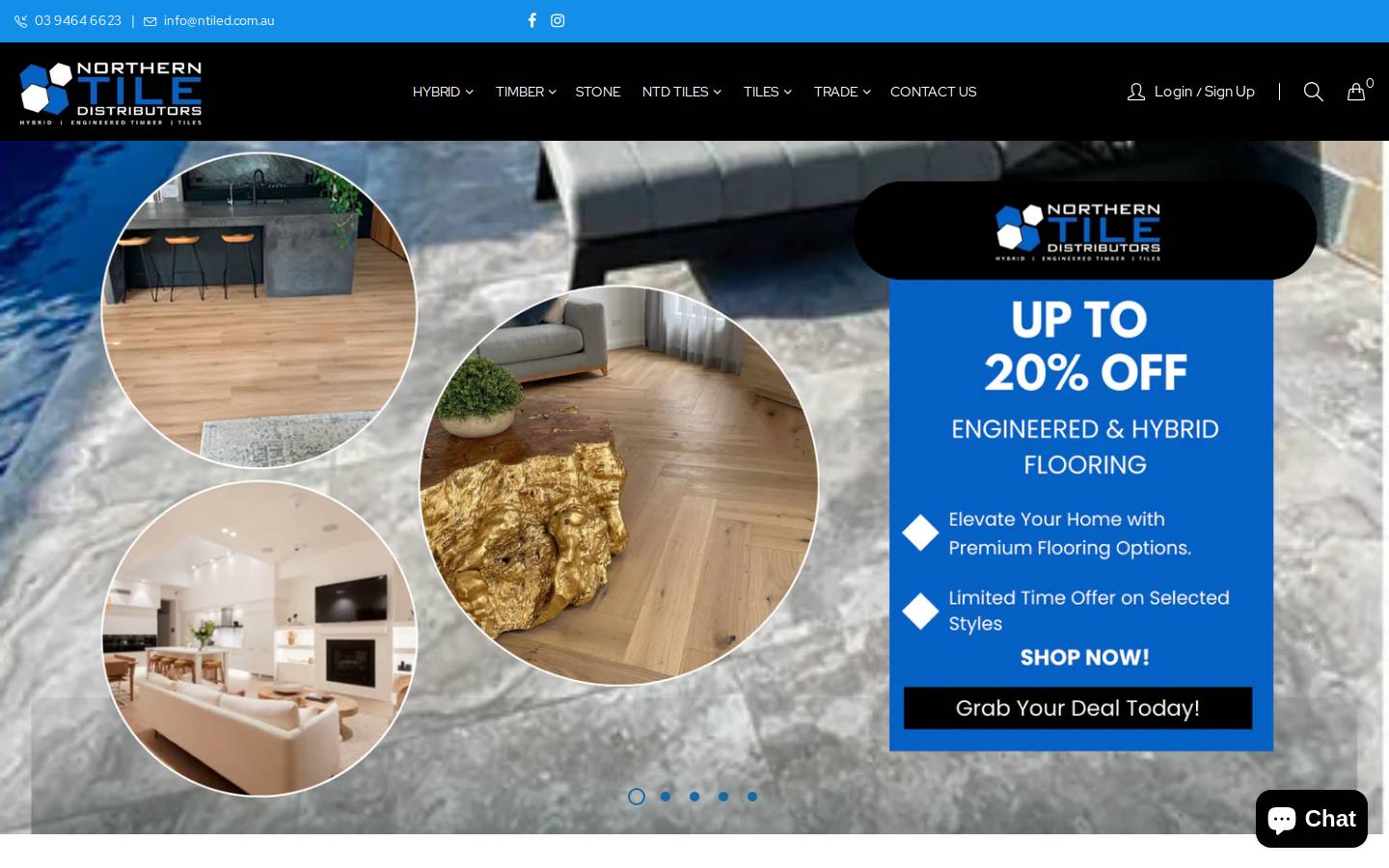 Northern TILE Distributors homepage screenshot