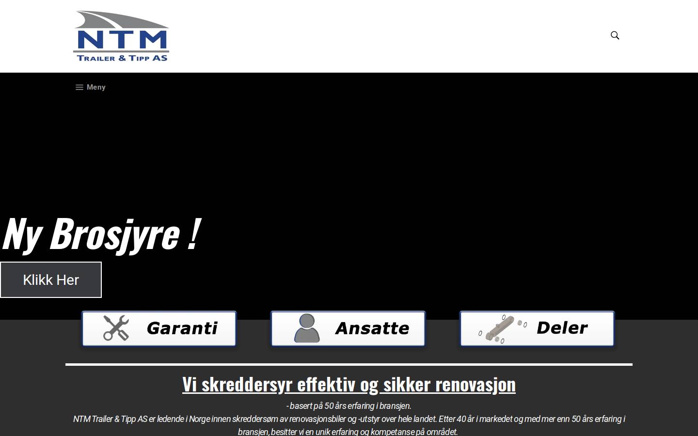 ntm.no homepage screenshot