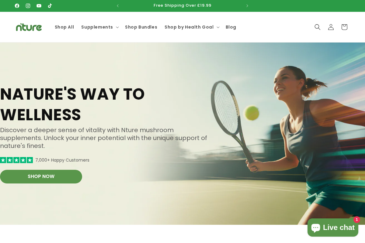 Nture homepage screenshot