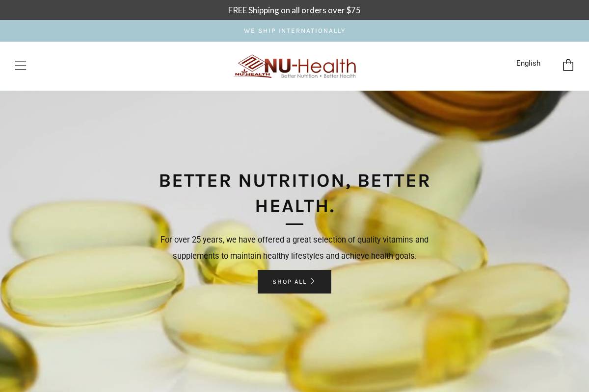 nu-health.com homepage screenshot