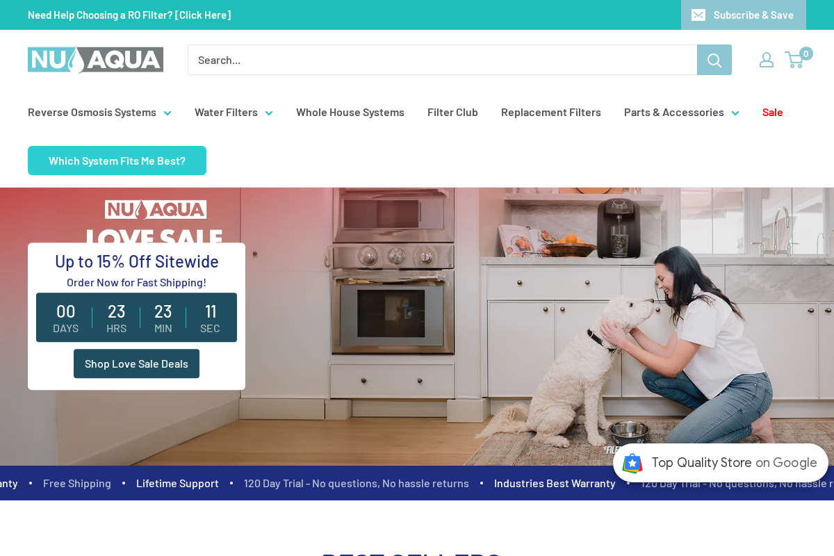 nuaquasystems.com homepage screenshot
