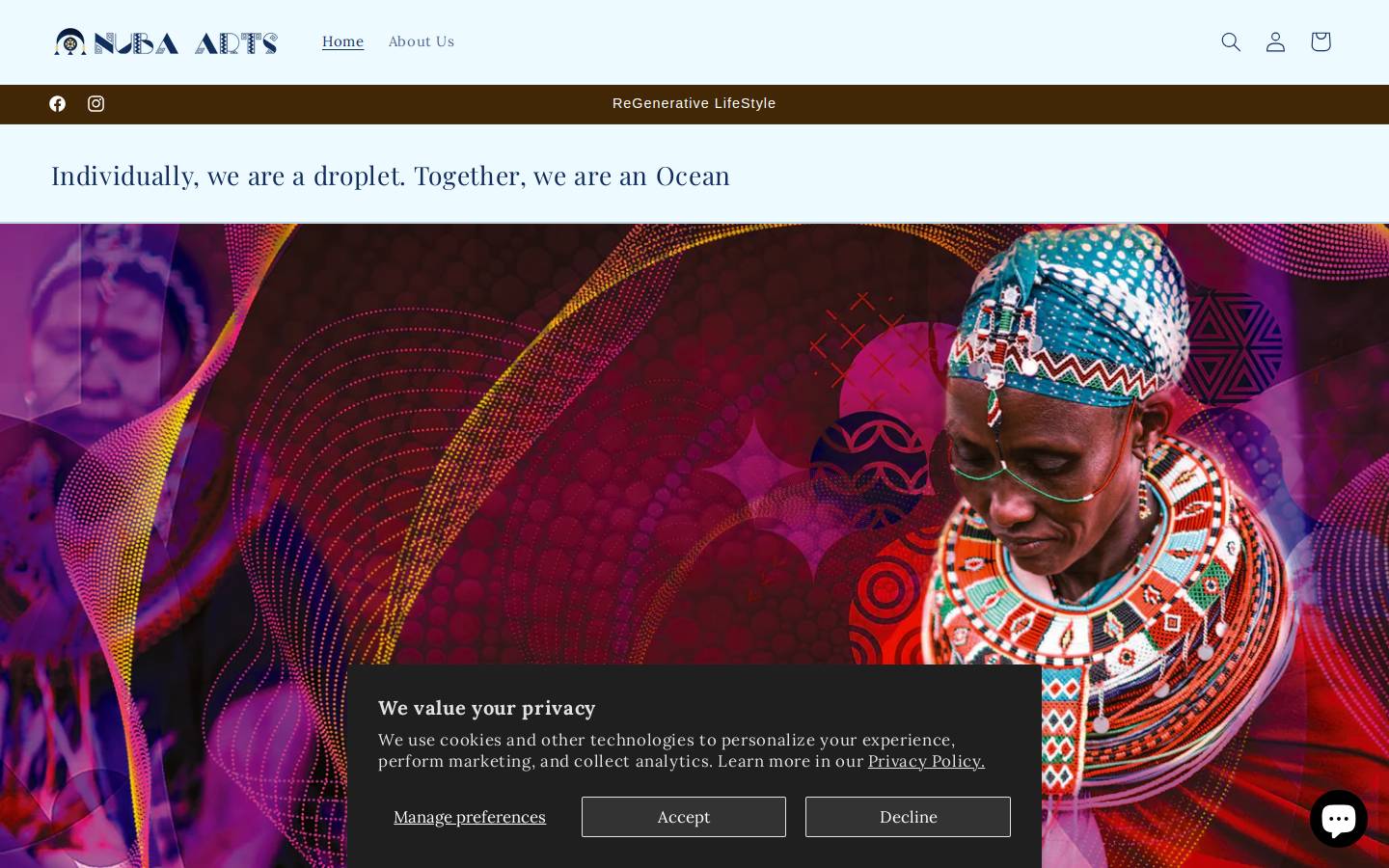 nubaarts.com homepage screenshot