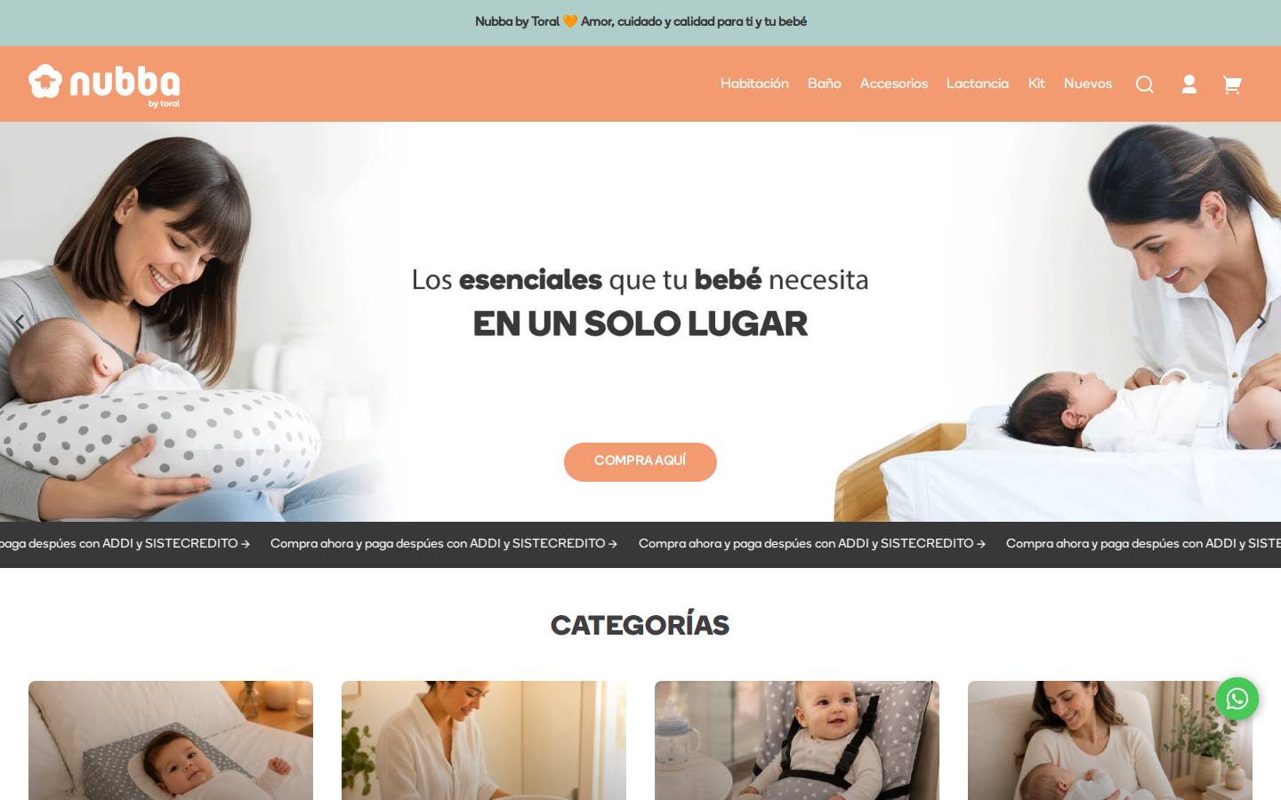nubbabebe.com homepage screenshot
