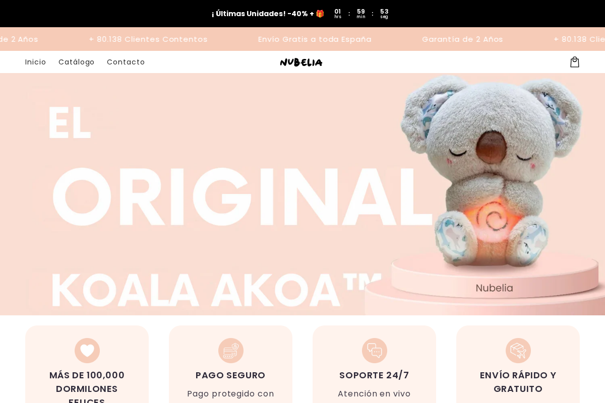 Nubelia homepage screenshot