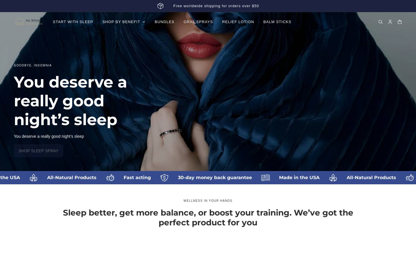 nubloombotanicals.com homepage screenshot