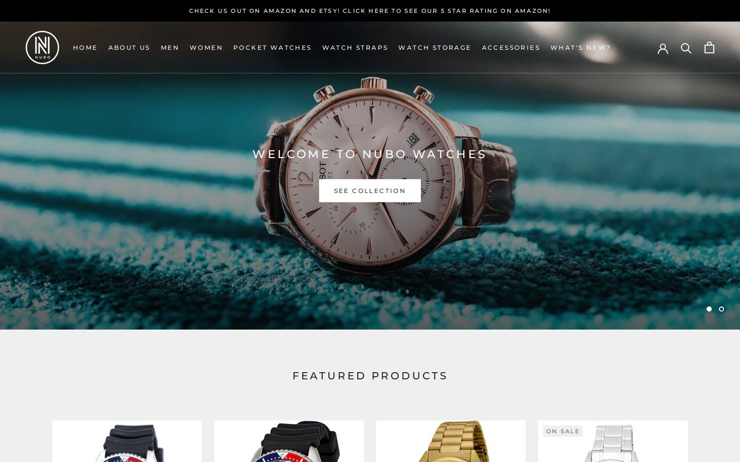 nubowatches.com homepage screenshot