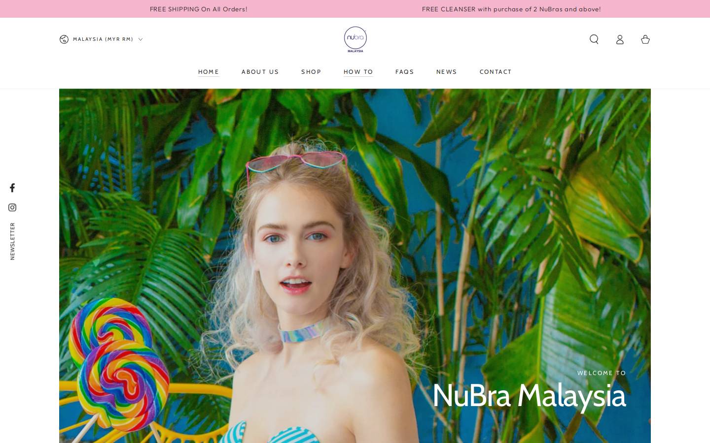 NuBra® USA homepage screenshot