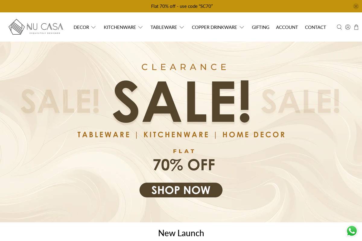 nucasa.co.in homepage screenshot