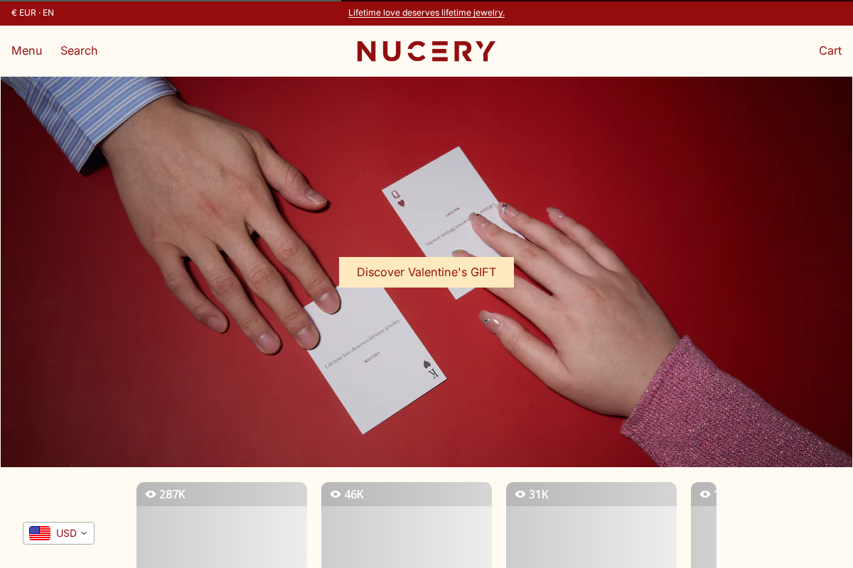 Nucery homepage screenshot