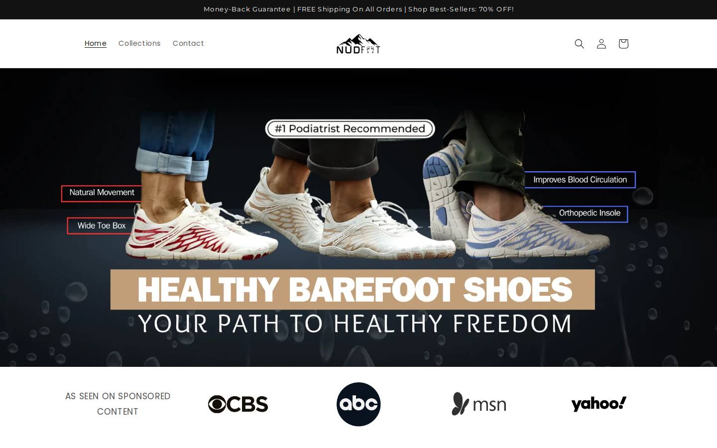 nudfoot.com homepage screenshot