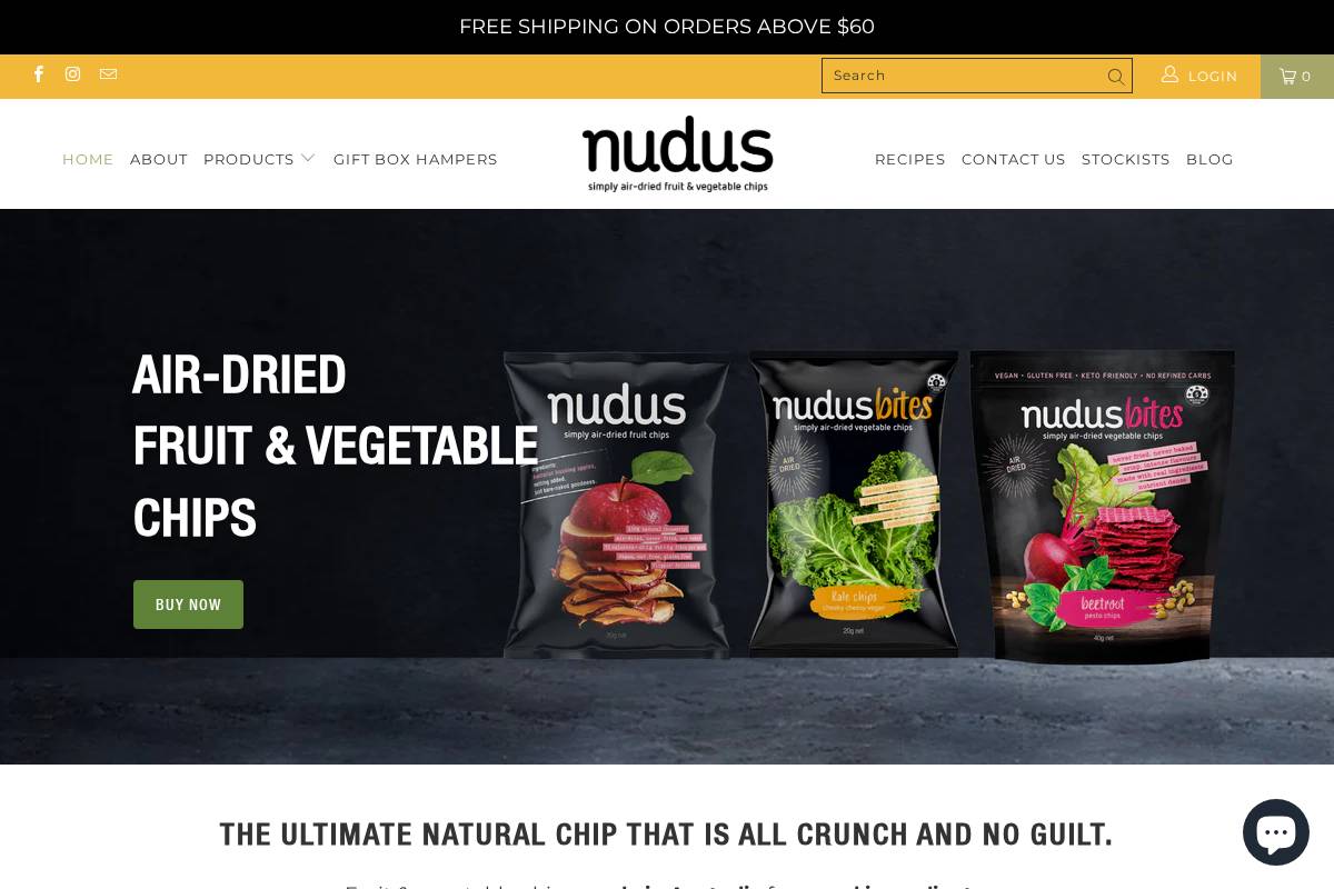 nudusfood.com.au homepage screenshot