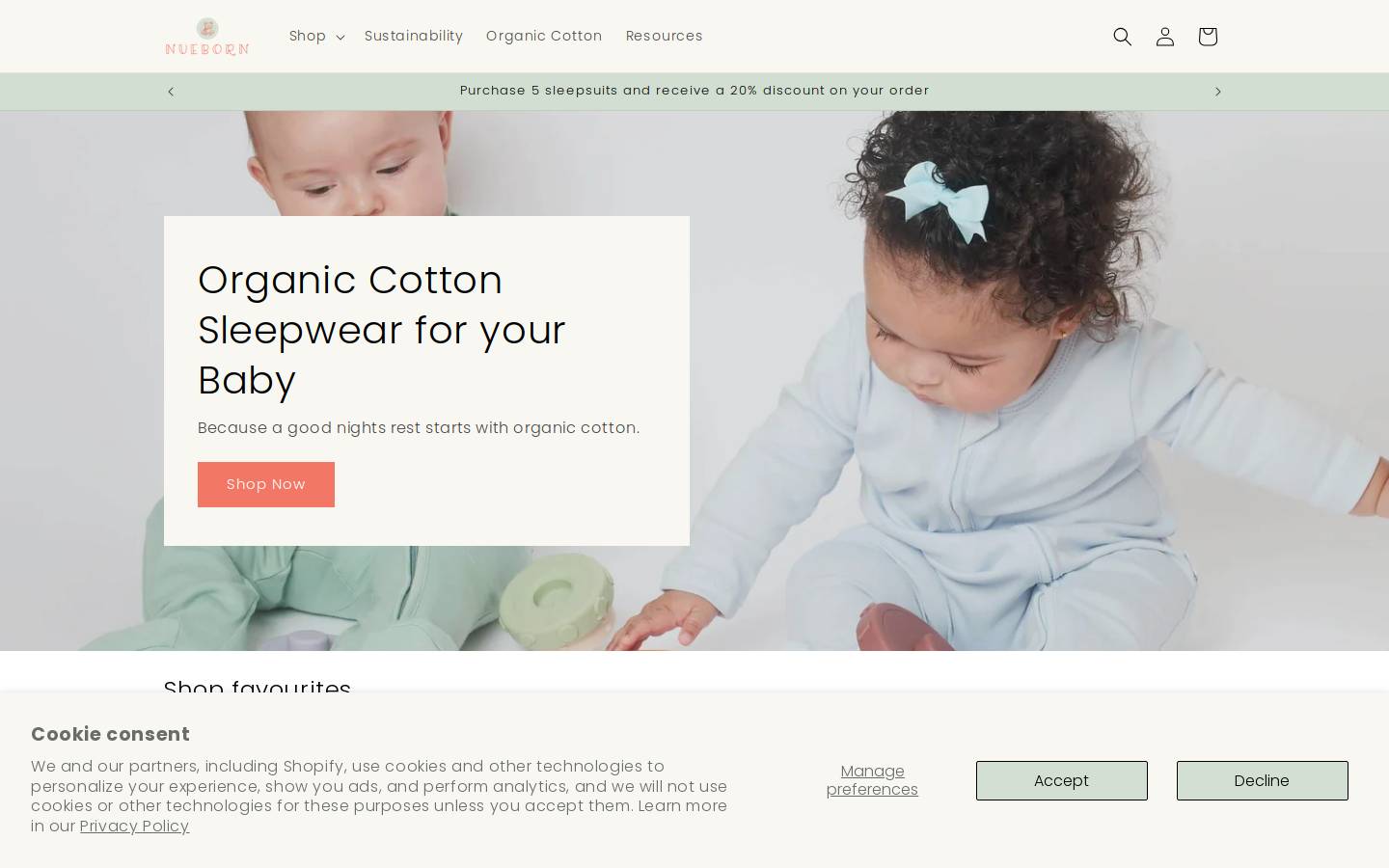 nueborn homepage screenshot