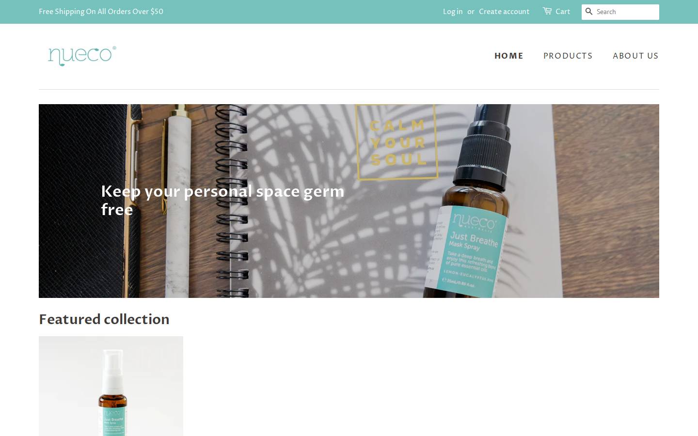 nueconaturals.com.au homepage screenshot