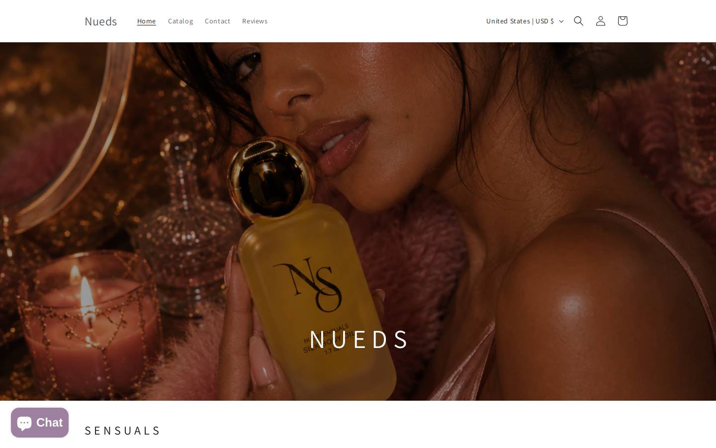 nuedsensuals.com homepage screenshot