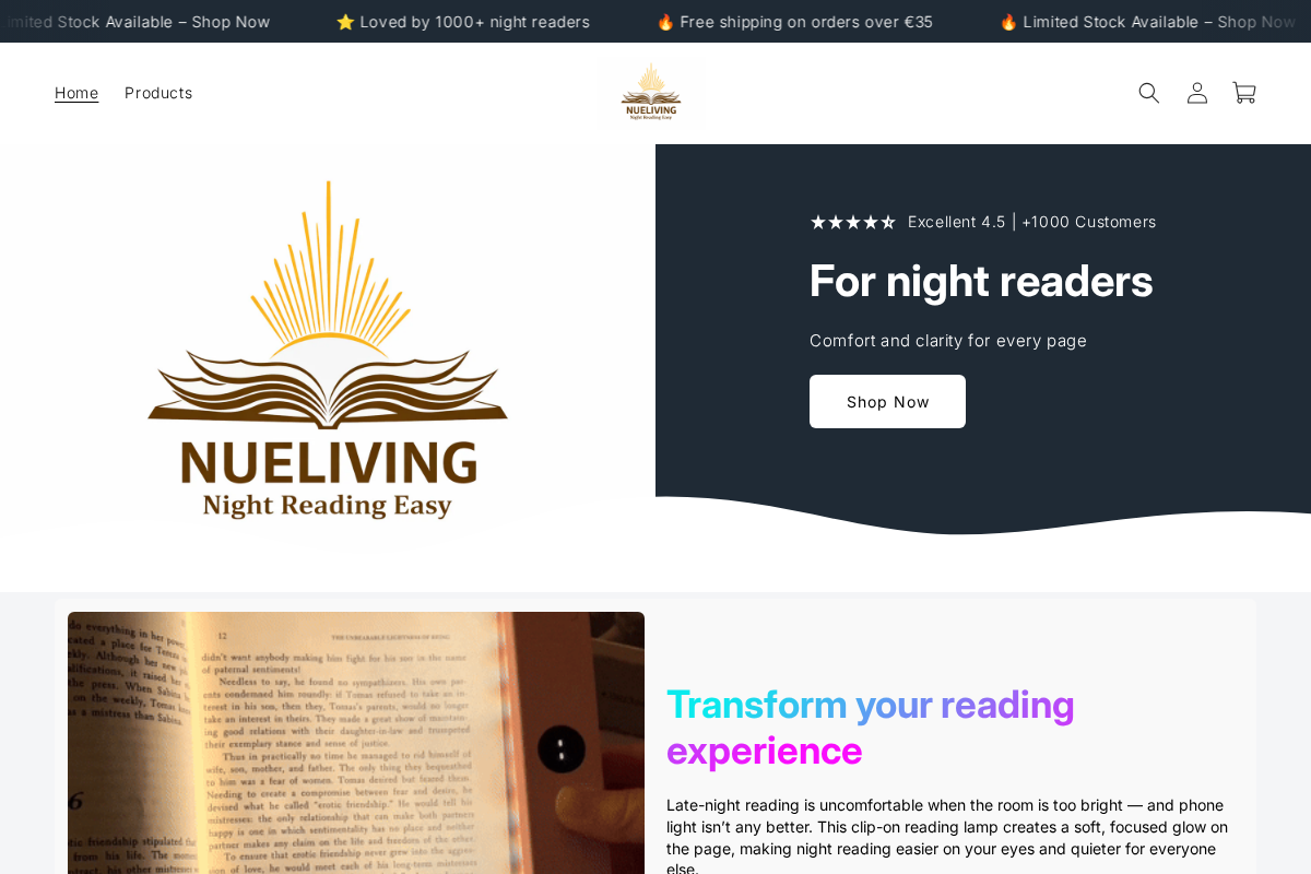 Nueliving homepage screenshot