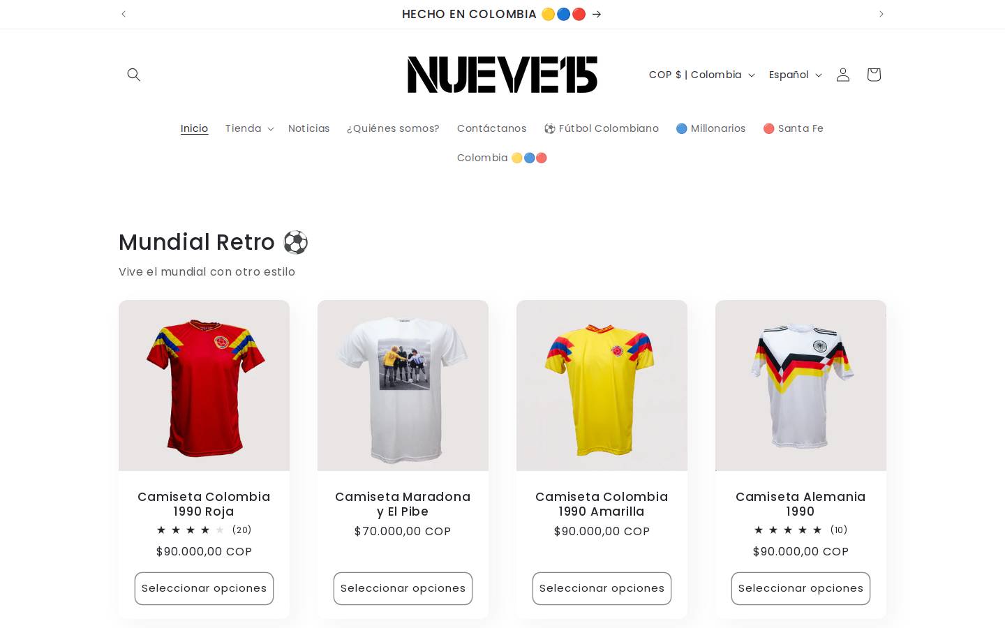 nueve15futbol.com homepage screenshot