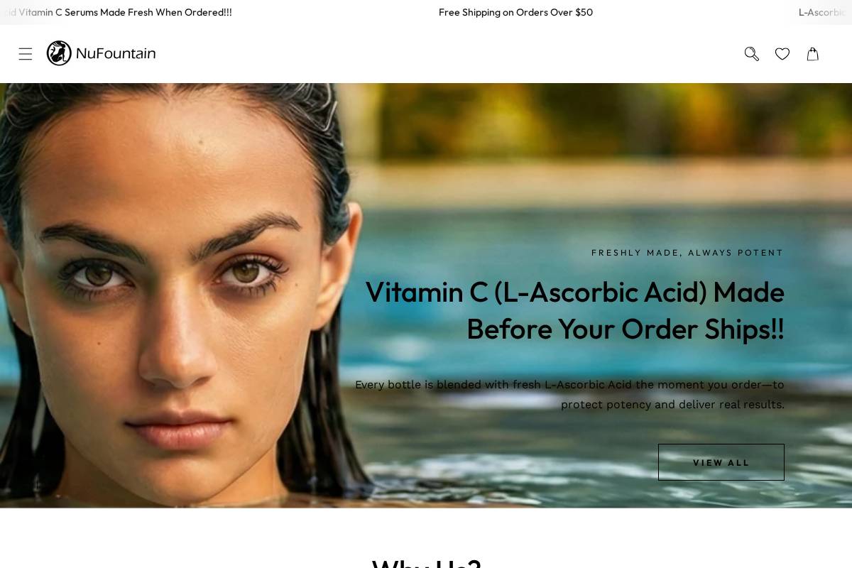 nufountain.com homepage screenshot