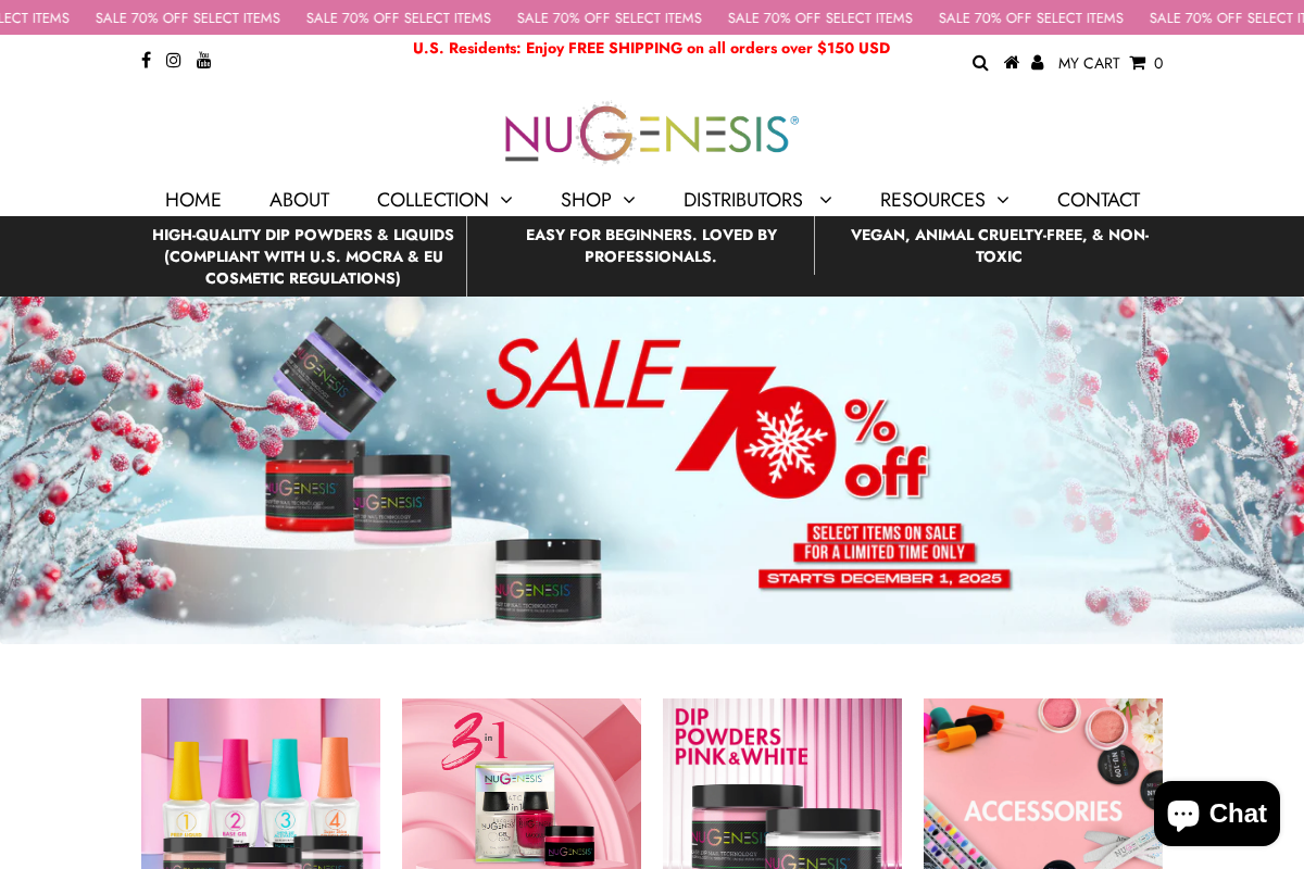 NuGenesis Nails homepage screenshot