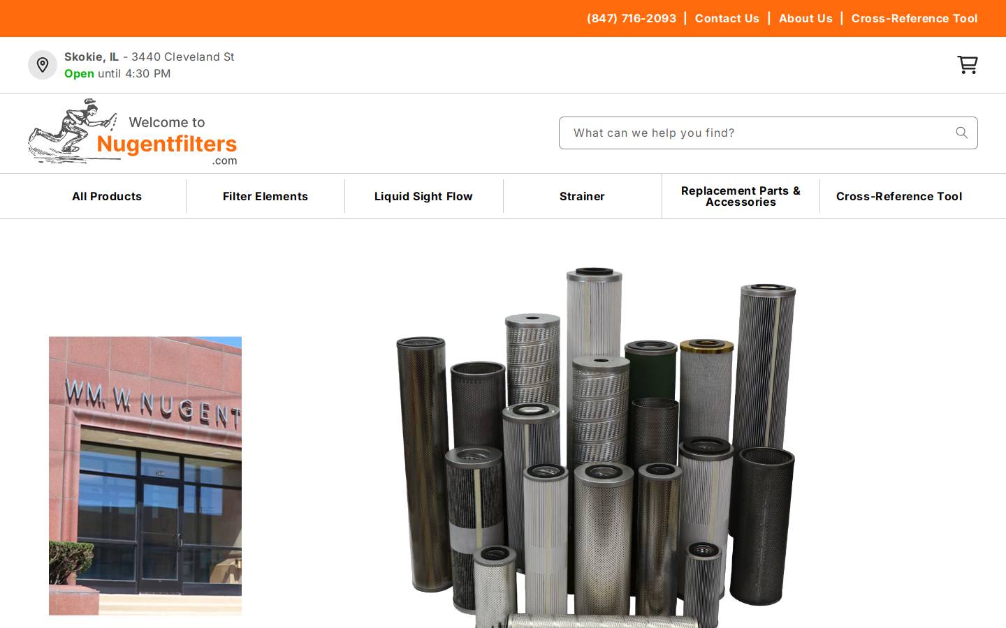 nugentfilters.com homepage screenshot