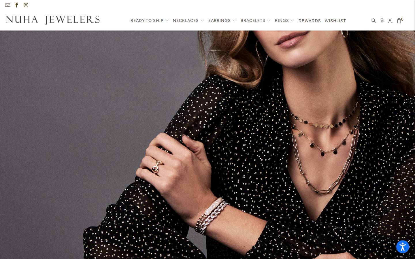 nuhajewelers.com homepage screenshot