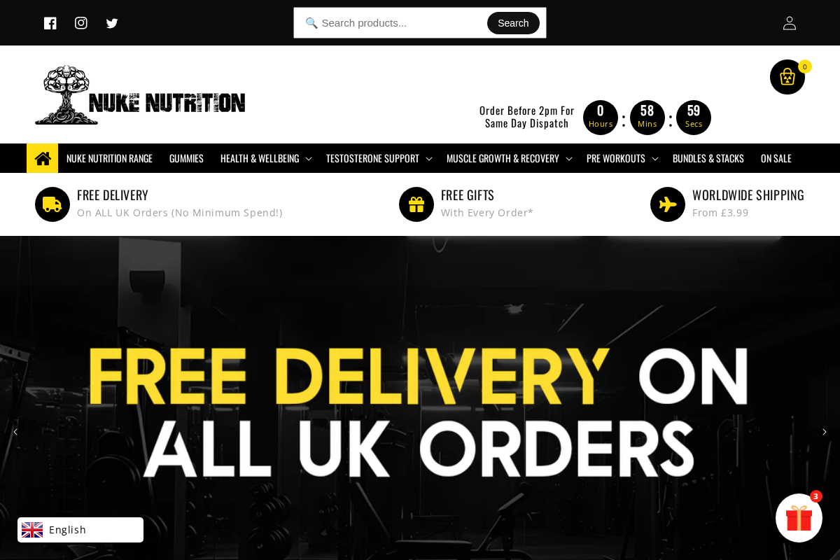 Nuke Nutrition homepage screenshot