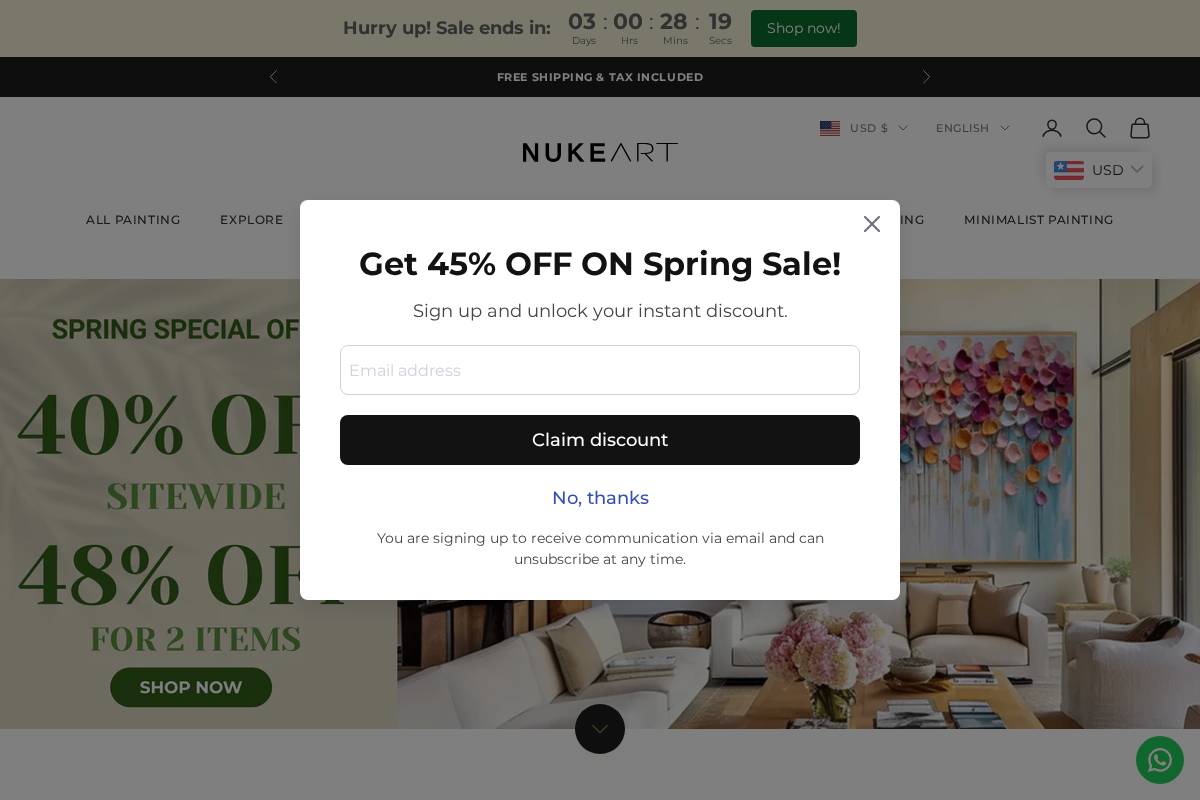 Nukeart homepage screenshot