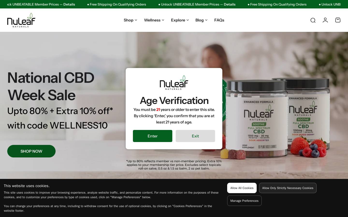 NuLeaf Naturals homepage screenshot