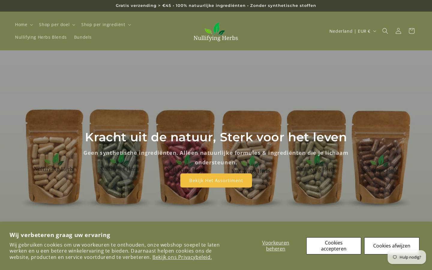 nullifyingherbs.com homepage screenshot