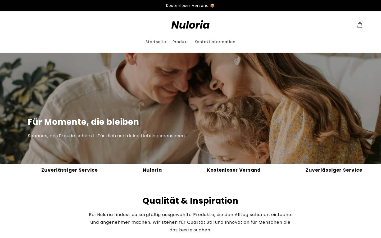 nuloria.ch homepage screenshot
