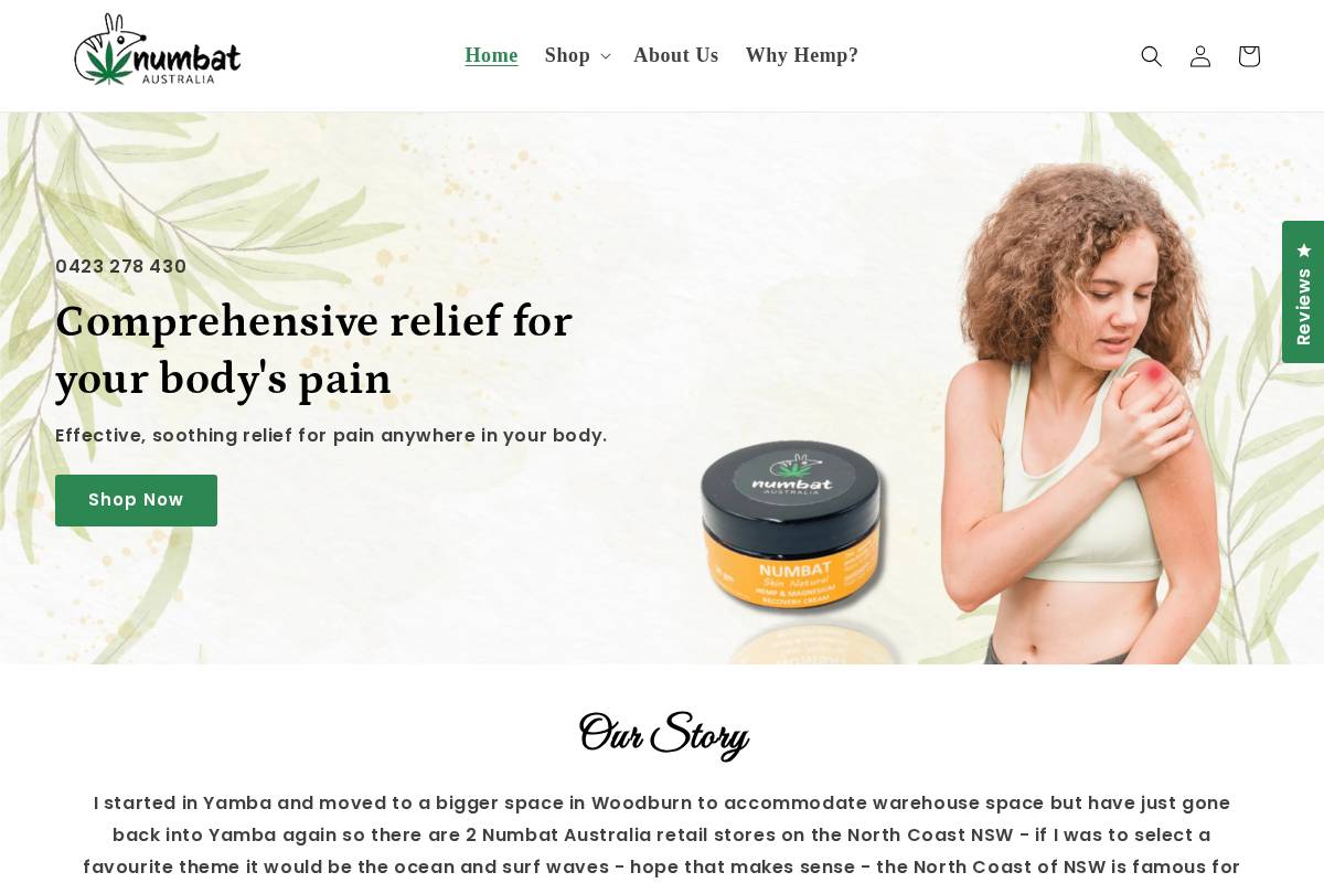 numbataustralia.com.au homepage screenshot