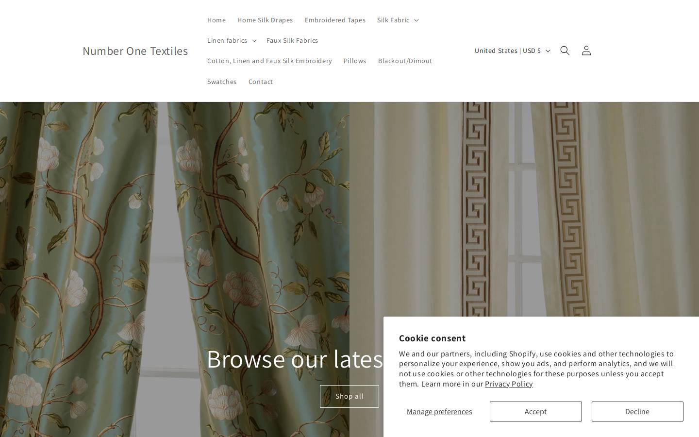 number1textiles.com homepage screenshot