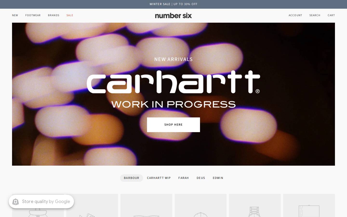 Number Six homepage screenshot