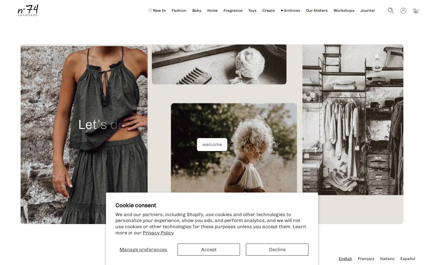 numero74.es homepage screenshot