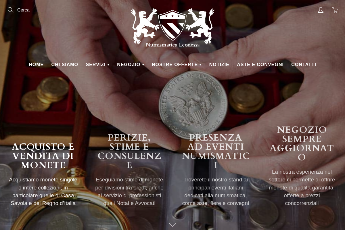 Numismatica Leonessa homepage screenshot
