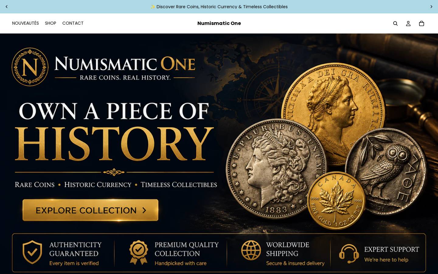 numismaticone.com homepage screenshot