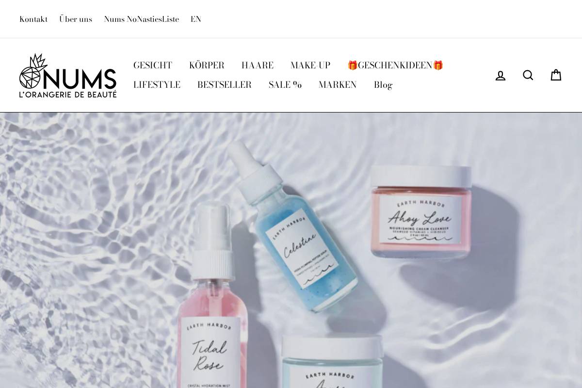 numsnaturals.com homepage screenshot