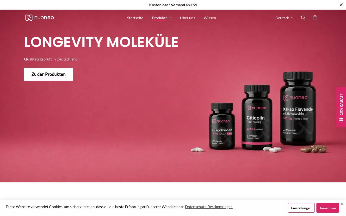 nuoneo.de homepage screenshot