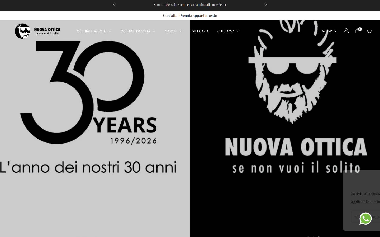 nuovaottica.com homepage screenshot