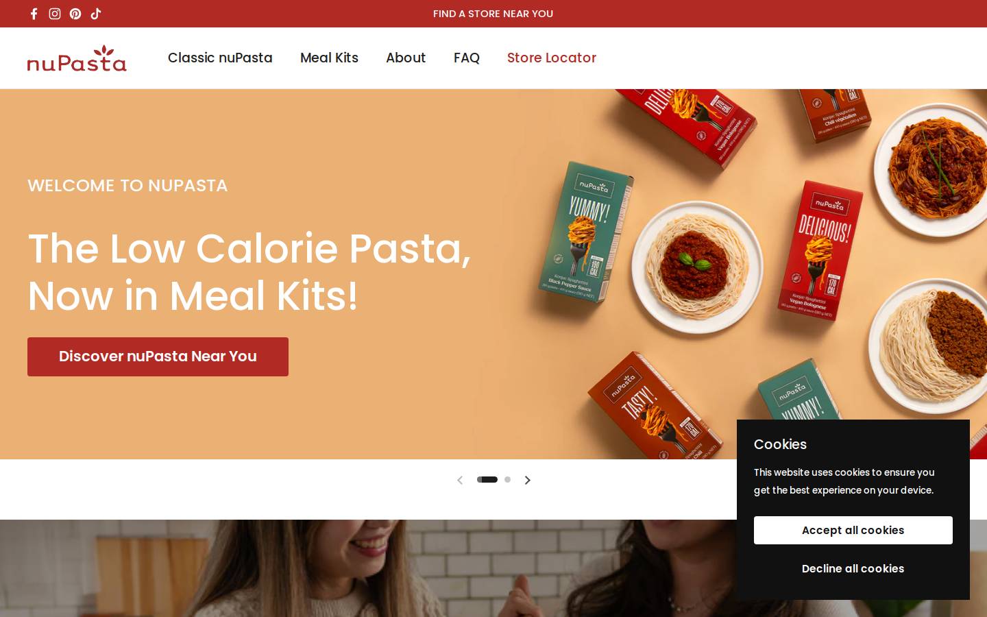 nupasta.com homepage screenshot