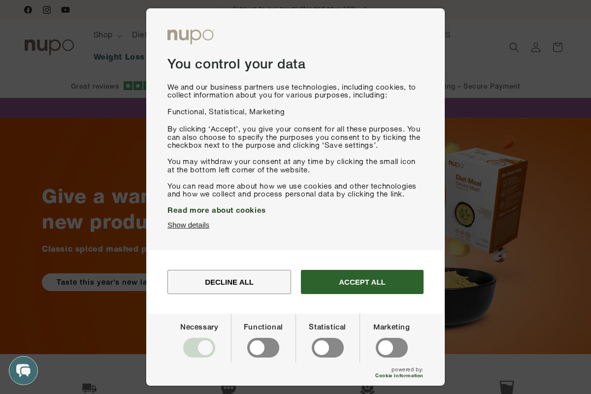 Nupo UK homepage screenshot
