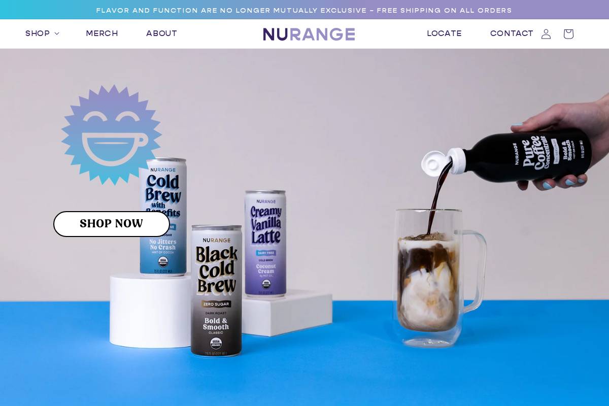 nurangecoffee.com homepage screenshot