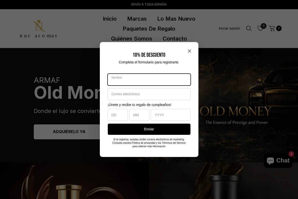 Nuraromas homepage screenshot