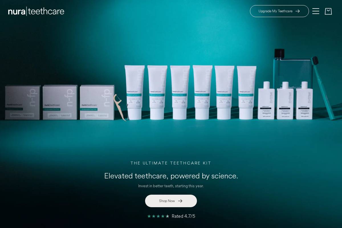 Nurateethcare homepage screenshot