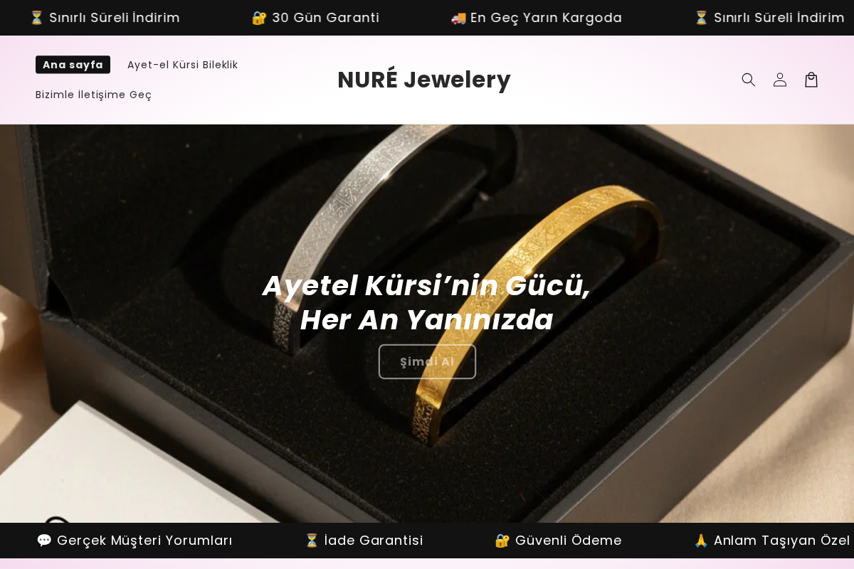 NURÉ Jewelery homepage screenshot