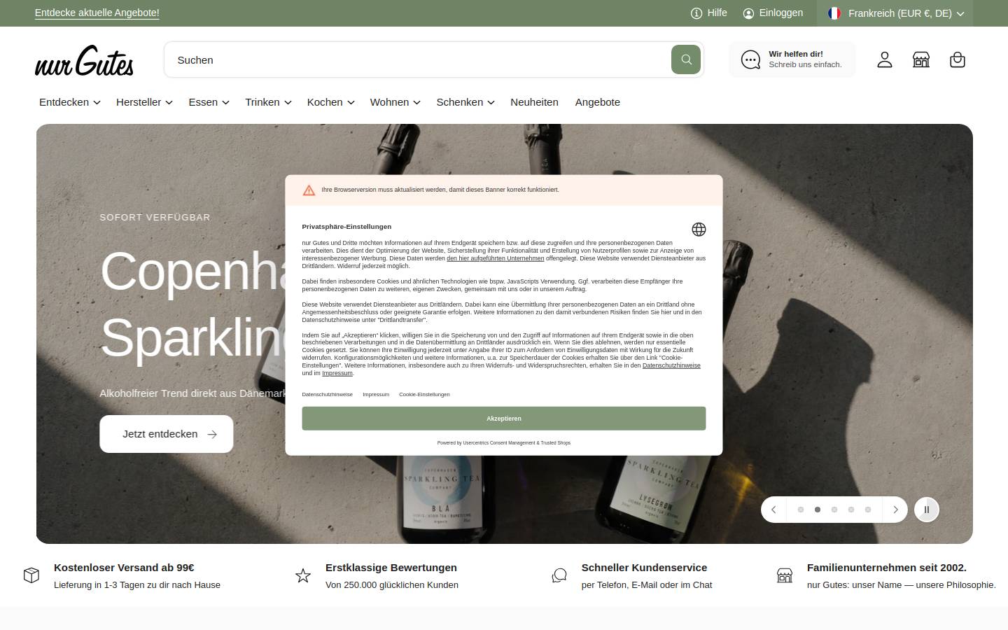 nurgutes.eu homepage screenshot